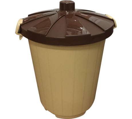 Бак на колесах Элластик-Пласт 105л, с крышкой, бежевый, ЭП 407622