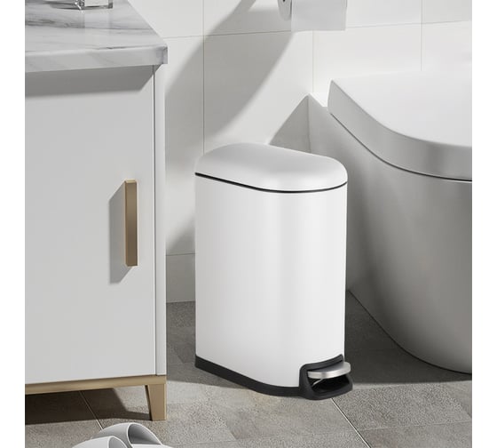 Мусорный контейнер Zalger Slim, белый, 10 л S013-10