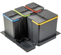 Комплект ведер GTV AxiSpace для модуля 600 мм 1x15L+3x7L антрацит PB-AS-600-1x15L-3X7L