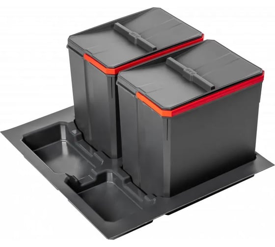Комплект ведер GTV AxiSpace для модуля 600 мм 2x15L антрацит PB-AS-600-2x15L