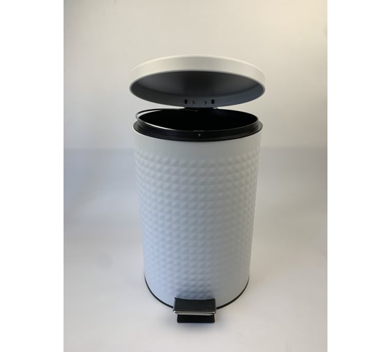 Ведро для мусора Homium Bin, с педалью, цвет белый HS-PBR023WH12