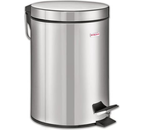 Ведро-контейнер для мусора (урна) с педалью LAIMA Classic, 12 л, зеркальное, нерж. сталь, внутреннее ведро 880976