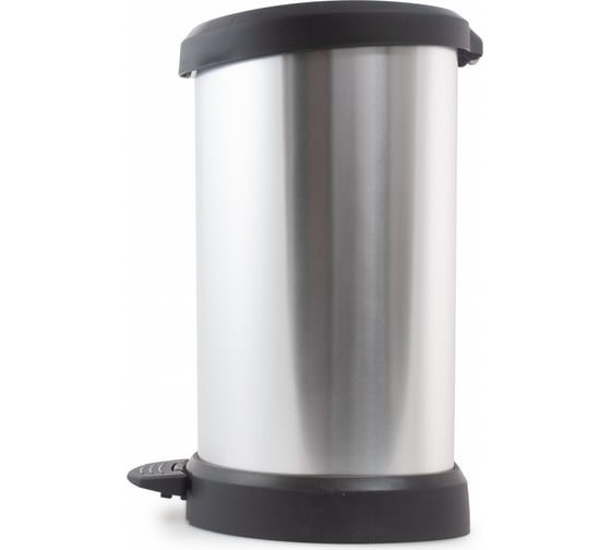 Контейнер для мусора CURVER DECO BIN 20 л, черный/серебристый 02120-582-03