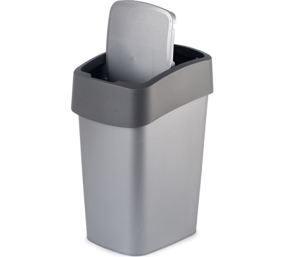 Контейнер для мусора CURVER FLIP BIN 10 л, графит 02170-686