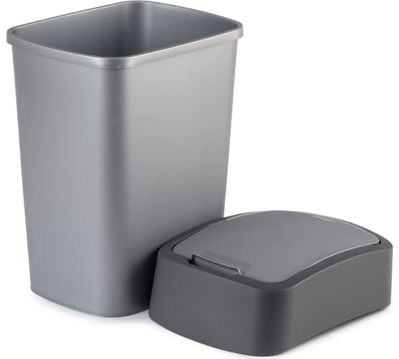 Контейнер для мусора CURVER FLIP BIN 10 л, графит 02170-686