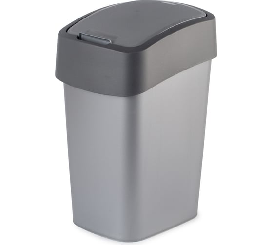 Контейнер для мусора CURVER FLIP BIN 10 л, графит 02170-686