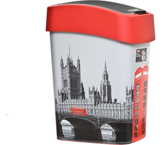 Контейнер для мусора CURVER DECO FLIP BINS London 02171-L11