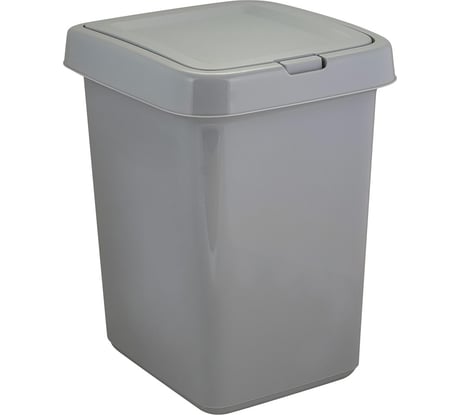 Контейнер для мусора Spin&Clean Квадра с крышкой Push to Open, 25 л, серый SV4143СР 220200