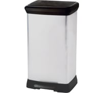 Контейнер для мусора с педалью DECO BIN 50л, цвет металлик CURVER 02162-582
