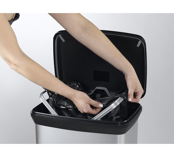 Контейнер для мусора с педалью DECO BIN 50л, цвет металлик CURVER 02162-582
