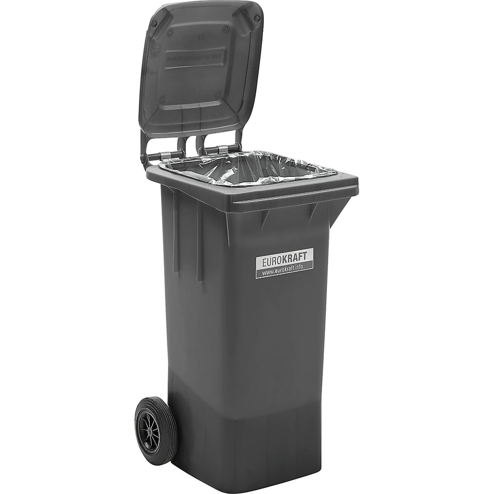 Большой пластмассовый контейнер для мусора EUROKRAFTpro 120л 233129 ...