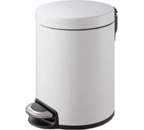 Корзина для мусора EKO Lux с педалью, 5 литров, эмалированная сталь, белая WP05LW