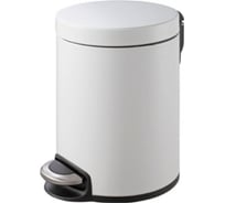 Корзина для мусора EKO Lux с педалью, 30 литров, эмалированная сталь, белая WP30LW