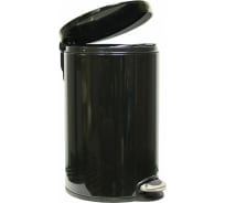 Корзина для мусора EKO Lux с педалью, 30 литров, эмалированная сталь, черная WP30LB