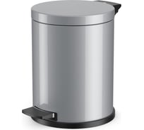 Мусорный контейнер Hailo Solid M 12л, сталь, серебро, с оцинкованным ведром, 0514-039