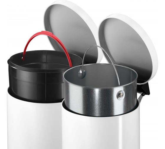 Мусорный контейнер Hailo Solid M 12л, сталь, серебро, с оцинкованным ведром, 0514-039