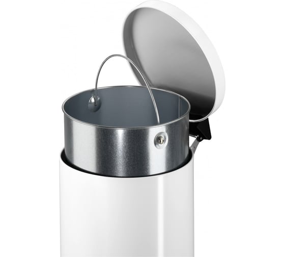 Мусорный контейнер Hailo Solid L 18 л, сталь, серебро, с оцинкованным ведром, 0522-070