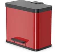 Мусорный контейнер Hailo Oko duo Plus L 17+9 л, сталь, красный, 0630-240