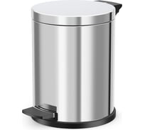 Мусорный контейнер Hailo Solid M, 12л, нержавеющая сталь, хром, с оцинкованным ведром, 0514-019