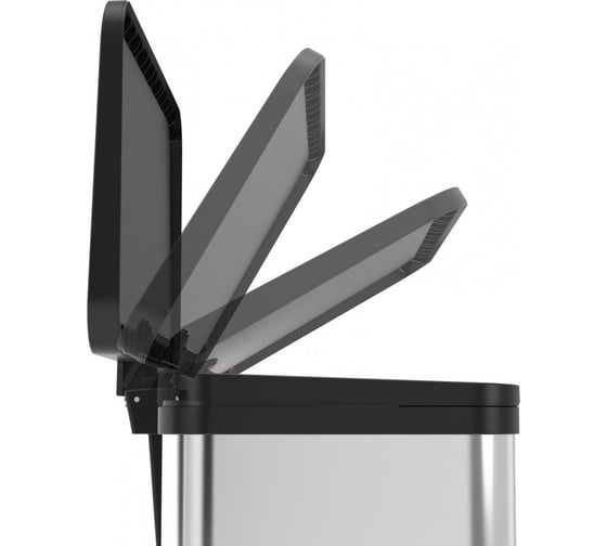 Мусорный контейнер Hailo Oko duo Plus M 2x9 л, сталь, черный, 0622-260