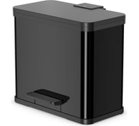 Мусорный контейнер Hailo Oko duo Plus L 17+9 л, сталь, черный, 0630-260