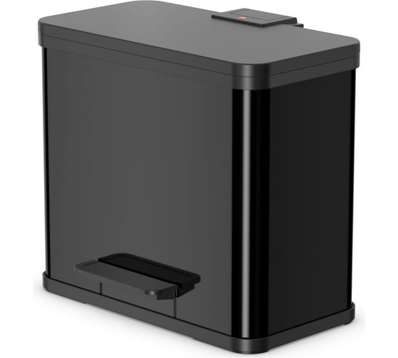 Мусорный контейнер Hailo Oko duo Plus L 17+9 л, сталь, черный, 0630-260 1