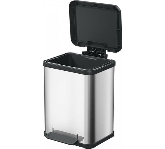 Мусорный контейнер Hailo Oko uno Plus M 17л, сталь, черный, 0619-260