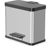 Мусорный контейнер Hailo Oko duo Plus L 17+9л, нержавеющая сталь, хром, 0630-200