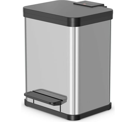 Мусорный контейнер Hailo Оko duo Plus M 2x9 л, нержавеющая сталь, хром, 0622-200