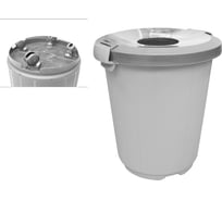 Бак на колесах Элластик-Пласт 105л, с крышкой-воронкой, серый, ЭП 407653