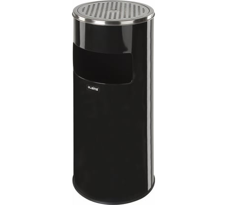 Урна LAIMA с пепельницей 27 литров, 600х250 мм, нержавеющая сталь, черная, Профессионал, 606300