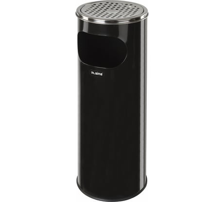Урна LAIMA с пепельницей 18 литров, 580х210 мм, нержавеющая сталь, черная, Профессионал, 606298