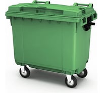 Пластиковый мусорный контейнер Пластик Система 660 л, с крышкой зеленый 25.С19.70