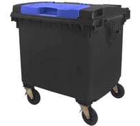 Мусорный контейнер Дигрус 1100л с опцией Double Lid серый/синий 29.С19.W-СССин/Д