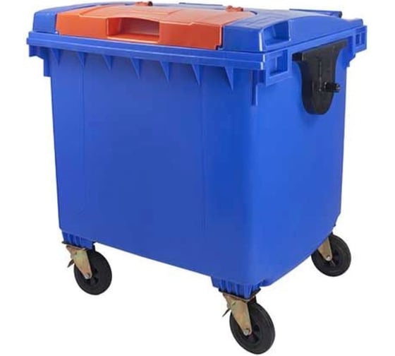 Мусорный контейнер Дигрус 1100л с опцией Double Lid синий/оранжевый 29.С19.W-ССО/Д 1