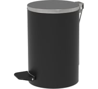 Педальная круглая урна Титан Мета 10 л, черный/хром 4670026245301