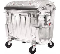 Оцинкованный евроконтейнер Дигрус с полукруглой металлической крышкой 1.1 м3 К-01/Д