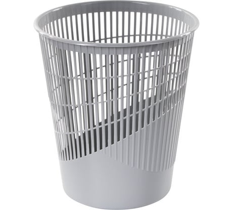 Корзина для бумаг BRAUBERG 11 литров, сетчатая, серая 230442