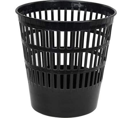 Корзина для бумаг BRAUBERG MAXI большая, 16 литров, сетчатая, черная 231165