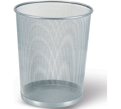 Металлическая корзина для бумаг BRAUBERG Germanium большая, 20 литров, серебристая 231957