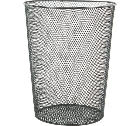 Металлическая корзина для бумаг BRAUBERG Germanium большая, 9 литров, черная 231958
