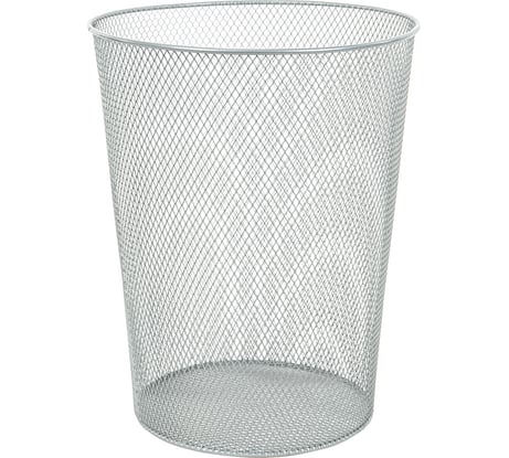 Корзина для бумаг BRAUBERG "Germanium" 9 л, металлическая, серебристая 231959