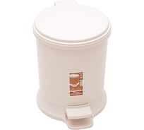 Мусорное ведро Элластик-Пласт с педалью 18 л, слоновая кость ЭП 941645