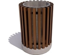 Урна 7 скамеек с бетонным основанием Сквер, 67065, сосна, цвет палисандр 67065/СКВР/9005/С_ПАЛ