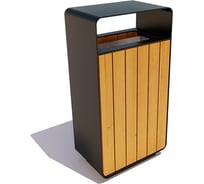 Урна уличная 7 скамеек Город, 67111, сосна, цвет дуб 67111/ГОРОД/9005/С_ДУБ