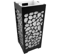 Урна уличная FerrumFormat СПУ1 Камни корпус RAL 9005 глубокий черный муар, бак RAL 9003 сигнальный белый глянец 4620065516184