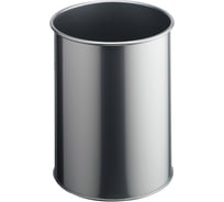 Металлическая круглая мусорная корзина DURABLE 15 литров, серебристая 330123