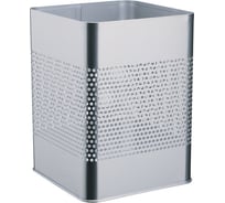 Металлическая квадратная мусорная корзина DURABLE с декоративной перфорацией, 18,5 литров, серебристая 332123