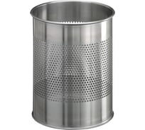 Круглая мусорная корзина DURABLE из нержавеющей стали, 15 литров, серебристая 338123