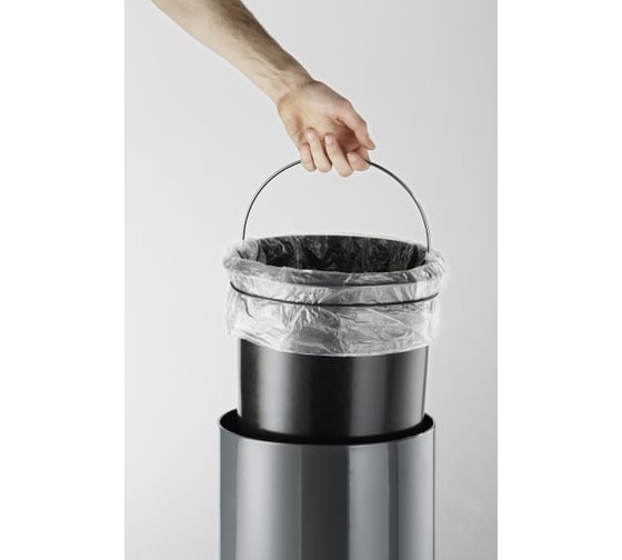 Стальная корзина для мусора DURABLE с педалью, 12 литров антрацит 341158